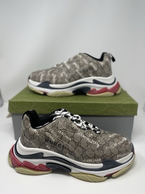 GUCCI X BALENCIAGA TRIPLE S collaboration men sneakers GG SUPREME