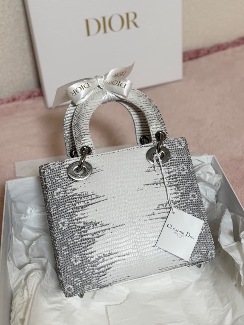 Christian Dior Lady Dior Himalayan Lizard Small Size M0531RLFFX