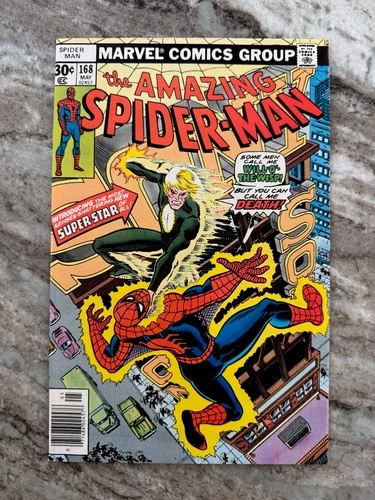 AMAZING SPIDER-MAN #168 (GORGEOUS NM) Will-O Wisp! Newsstand 1977 🕷️🔥