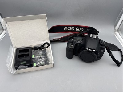 Canon EOS 60D 18.0MP DSLR Camera Body Only + New 2 Batteries&Dual Charger Tested