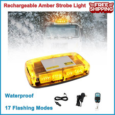 Rechargeable Amber Emergency Strobe Light Wireless Battery, 48 LED 17 Flashing