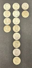 Lot of 14 Kennedy Half Dollars 1965-1967 40% Silver $7 FV Coins