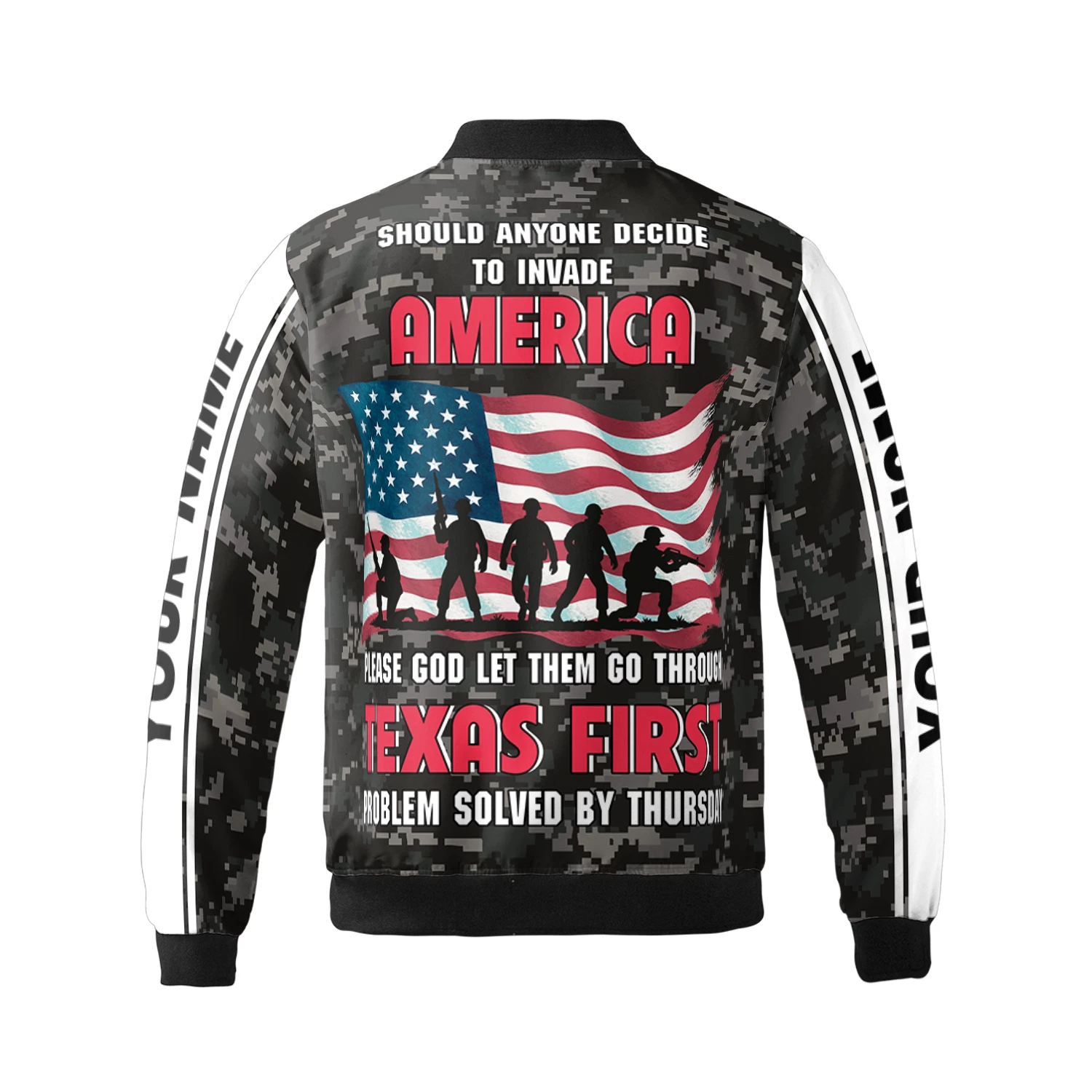 Personalized I Stand Because They Stood For Us Gift For Veterans Bomber Jacket