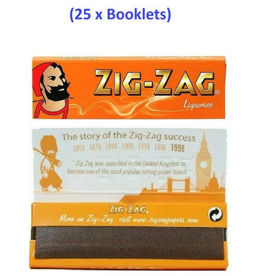 Zig Zag Liquorice Regular Size Cigarette Rolling Papers 25 Booklets (1250 Paper)
