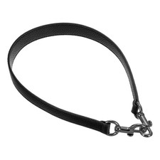 25.59 Inch PU Leather Short Bag Strap with Clasp, Black, Grey Buckle