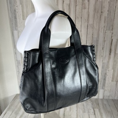 TODS TOD'S Black leather shoulder hand bag w/dust bag. Made In Italy