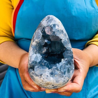 2 Pieces 6.82LB natural blue crystal cave quartz crystal mineral specimen 4581