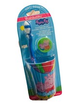 Peppa Pig Toothbrush Set, Brushbuddies Soft Bristle Brush Cap Cup Hasbro NEW