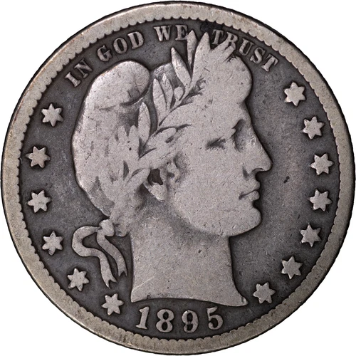 1895-O 25C Barber Silver Quarter ~ Fine Details
