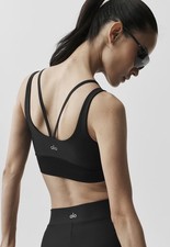 ALO Yoga Double Trouble Bra in Black Size Small Retail 68