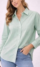 Everlane mint green pinstripe button down dress shirt