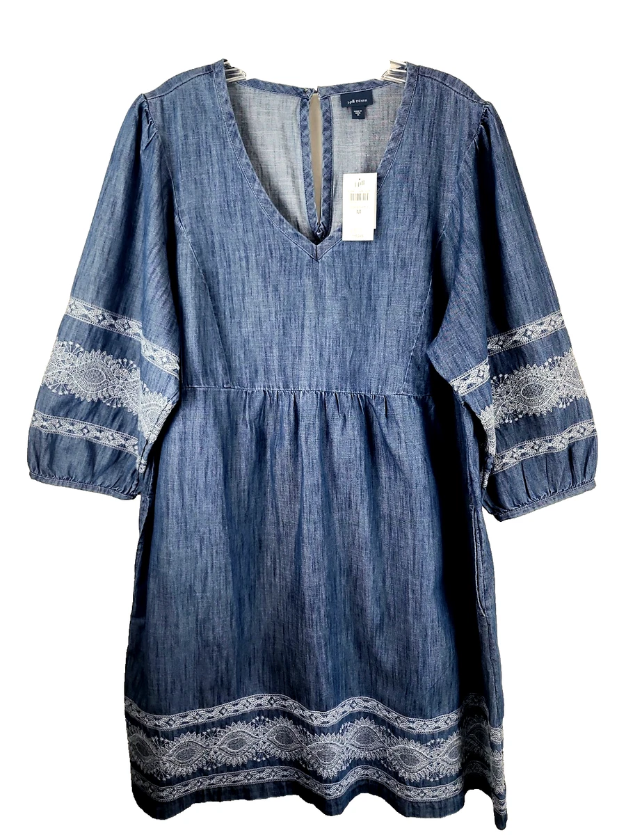 free people jill denim dress J. Blue Dresses for Women for sale Body:36 Will Knit for Food stylistpage-gudrun Denim mini dress relaxed style with dropped