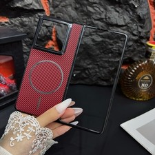 For Motorola Razr Fold 2026 Carbon Fiber Texture Magnetic Case w/ Front Frame