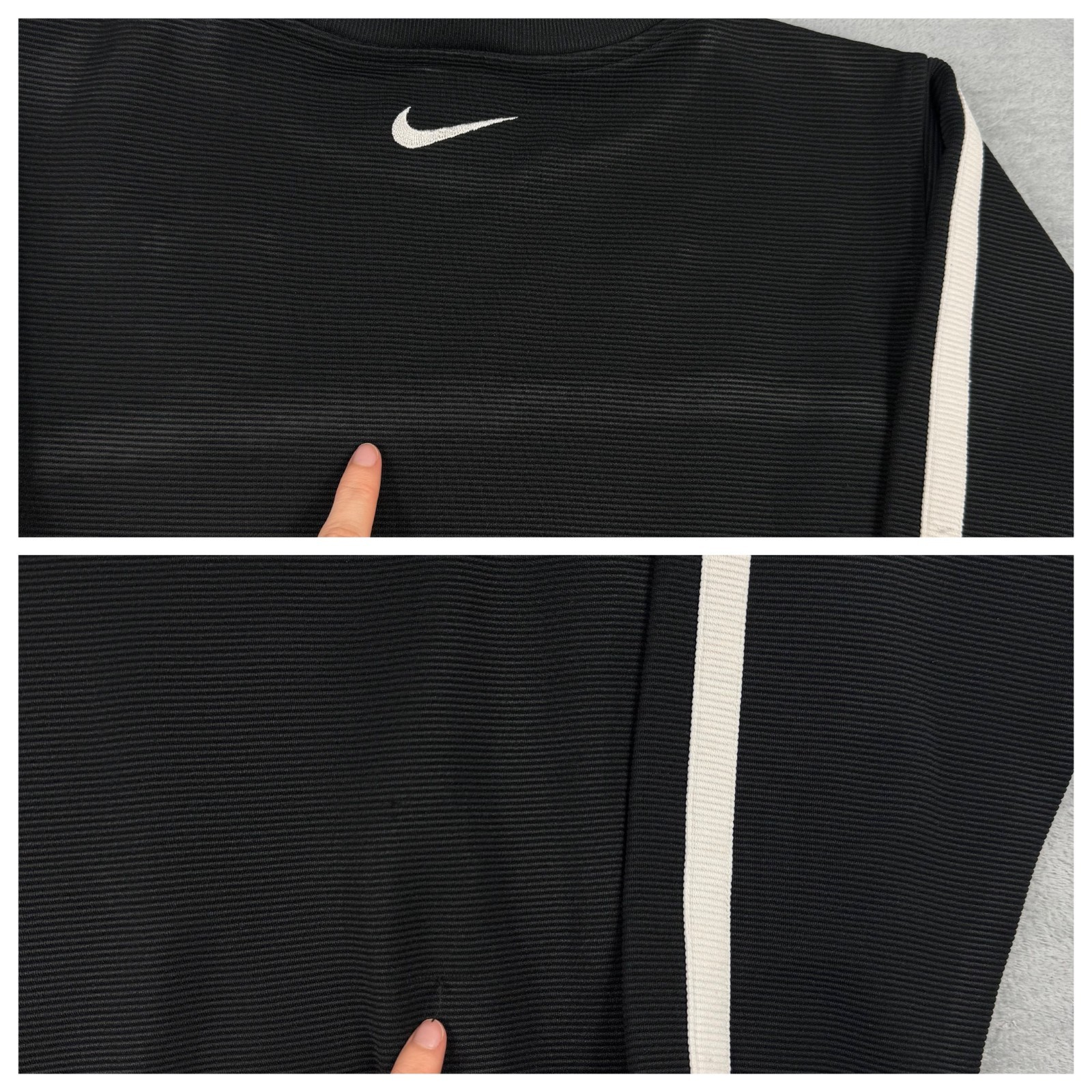 VTG Nike 2000s Y2K Rotherham United FC Black Ribbed Size Youth Medium Sweatshirt image 7