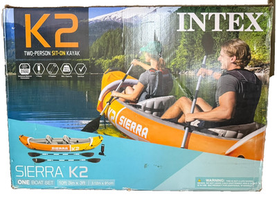 New Intex Sierra K2 Inflatable 2-Person Kayak, Accessory Kit, Oars & Pump,68388W