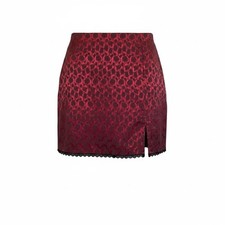 Vintage Lace Mini Skirt Red Black Whimsigoth Vamp Dark Fairy Crimson 11 M/L