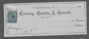188? Fredericksburg Virginia Bank Check