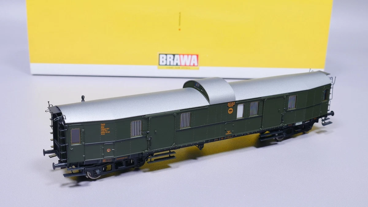 H0 DC Brawa 45400 Gepäckwagen Pw4ü 107 913 Han Eisene Bauart DRG OVP #ST_735