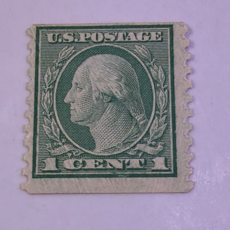 US Postage 1 Cent George Washington Green Used Stamp Single Historical Figure