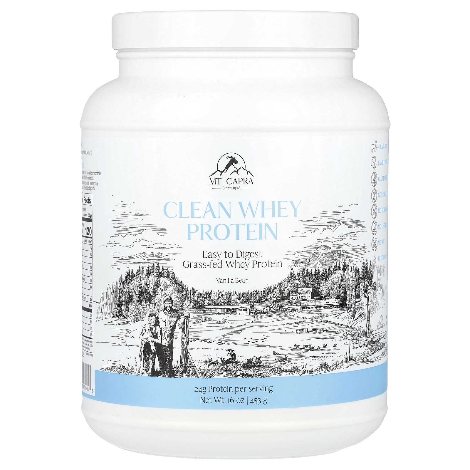 Clean Whey Protein, стручки ванили, 16 унций (453 г)