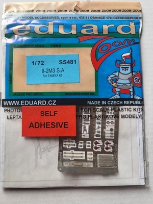 1/72 Eduard Zoom Il-2M3 Stormovik PE/PhotoEtch Self Adhesive NOS SS481 Tamiya