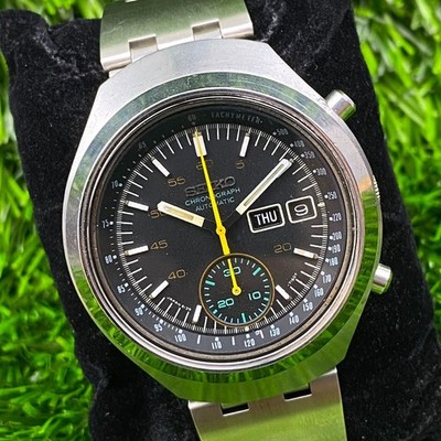 Seltene Seiko Helm DarthVader Chronograph Automatik 6139-7100 schwarzes...