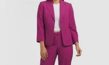 Le Suit Women's Purple Notched-Collar Two-Button Jacket Petite Size 2P