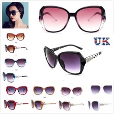 Women Ladies Square Sunglasses 100% UV400 Protection Sparkling Shiny Frame
