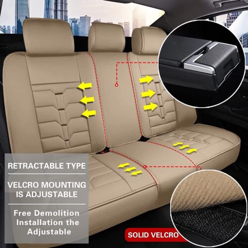 Car PU Leather 5-Seat Covers Front&Rear Row Set Fit For SUBARU Impreza 2012-2024 - Picture 3 of 8