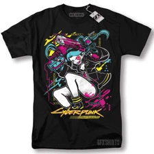 Cyberpunk Edgerunners 2077 Shirt Anime Lucy Rebecca David Cosplay Gamer T-Shirt