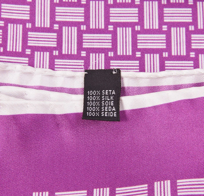 Nuevo $215 KITON NAPOLI Ciruela Púrpura-Blanco Estampado Tejido de Cesta Cuadrado de Bolsillo de Seda Foto 3 de 4