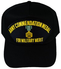 Army Commendation Medal for Military Merit HAT - Black - Veteran Owned Business