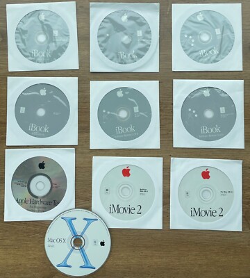 Apple Software Lot iBook iMovie2 Mac OS X - 10 Discs