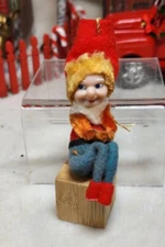 Vintage OLD MAN GNOME SPRITE ELF Christmas Ornament Knee Hugger Japan. BUY ME