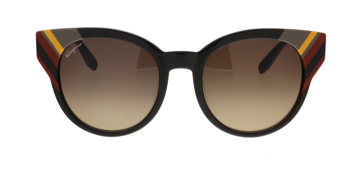 FERRAGAMO サングラス SF883SA 208 ダークブラウン Salvatore Ferragamo SF883SA 208 Dark Brown Round Sunglasses