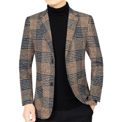 Men Formal Work Blazer Jacket Business Casual Button Slim Fit Suit Coat Tops