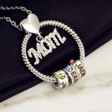 Mom Necklace Personalized Name Necklace for Women  Birthstone Mother's Day Gift