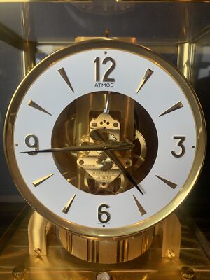 Jaeger-LeCoultre Atmos 置時計 ゴールド 1973 Jaeger LeCoultre 15 Jewels Atmos Yellow Gold Coated Gilt