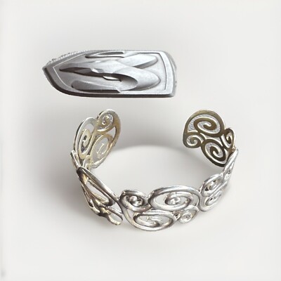 925 Sterlingsilber Vintage Ross Simons verziert Armreif Armband 6 1/4''