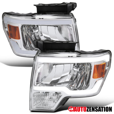 Fit 2009-2014 Ford F-150 F150 LED Bar Projector Headlights Lamp Left+Right 09-14