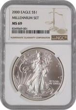 2000 American Silver Eagle Millennium Set NGC MS69