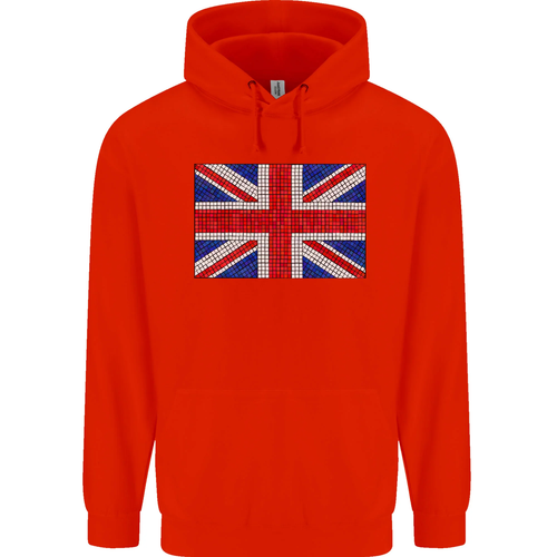 Mosaic Union Jack Flag Great Britain UK Childrens Kids Hoodie - Picture 24 of 88