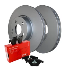 Front Brake Kit 322mm Disc Rotors & TRW Low-Metallic Pads For MB W204 W212 R172