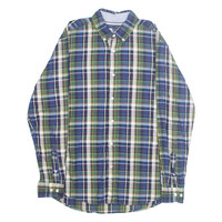 TOMMY HILFIGER Classic Fit Mens Shirt Blue Plaid Long Sleeve M