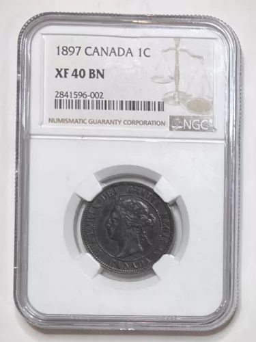 1897 Canada Large Cent 1C NGC XF 40 BN