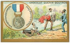 Chromos Nr. 33966 Rettungsmedaille Frankreich Schokolade Guérin-Boutron