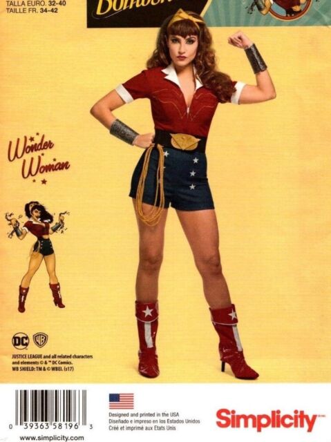 Simplicity Sewing Pattern 8196 Misses' Costumes DC Bombshells Wonder Woman 14-22