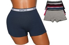 6 Womens Sports Cotton Boxer Shorts BoyShorts Yoga Fitness Gym Lot PP648 S 5XL