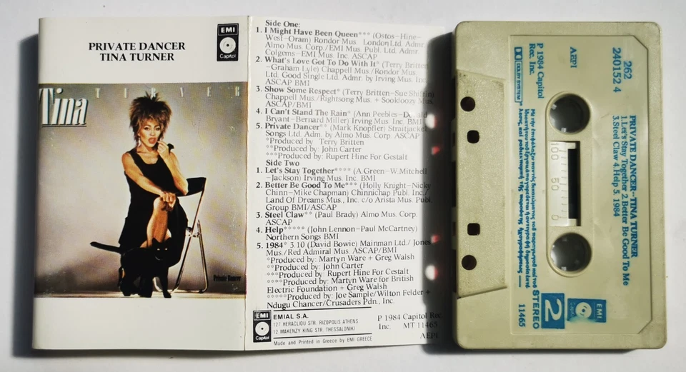 TINA TURNER CASSETTE Private Dancer GREEK Pressing 1984 EMI Greece - Image 2 of 4