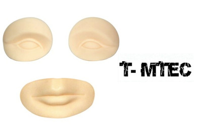 3D Übungskopfteile AUGEN/LIPPEN - SPMU Microblading Make-Up, Training Kunsthaut